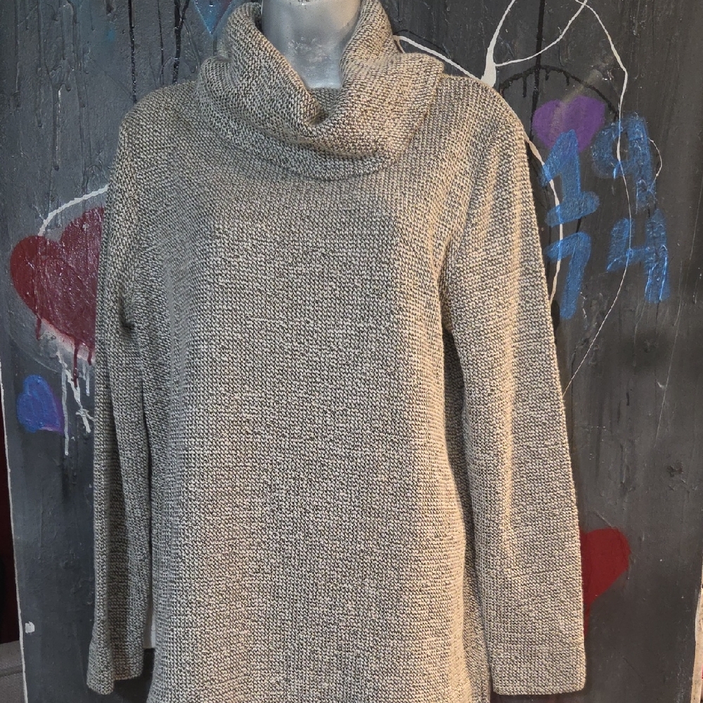 NWT LOFT Gray Cowl Neck Sweater with Textured Knit